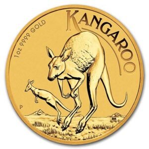1 oz Australian Gold Kangaroo coin featuring a kangaroo pair in the outback, collected by Ponte Vedra gold buyers in Florida