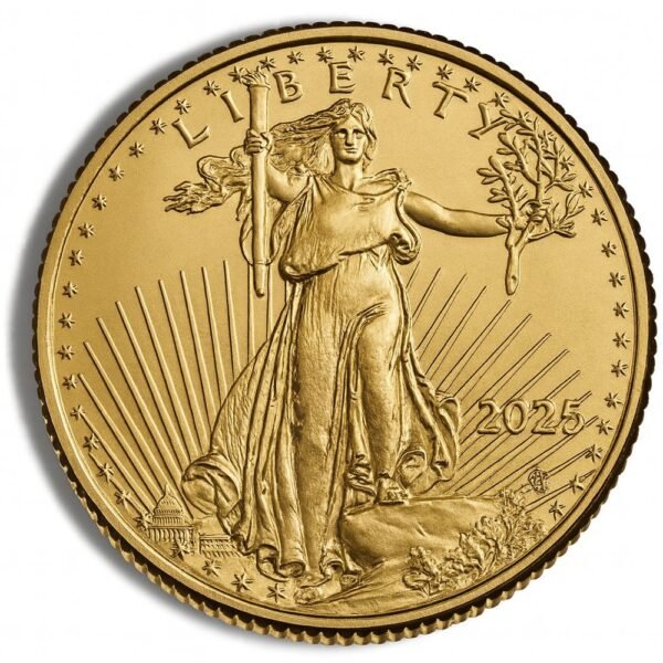 2025 Gold American Eagle coin featuring Lady Liberty with torch and olive branch – popular with Ponte Vedra gold buyers