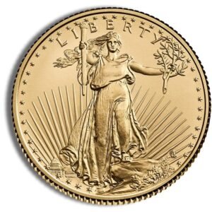 Obverse view of a Gold American Eagle coin featuring Lady Liberty, widely purchased by Ponte Vedra gold buyers