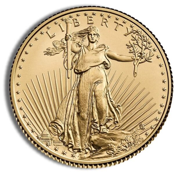 Obverse view of a Gold American Eagle coin featuring Lady Liberty, widely purchased by Ponte Vedra gold buyers