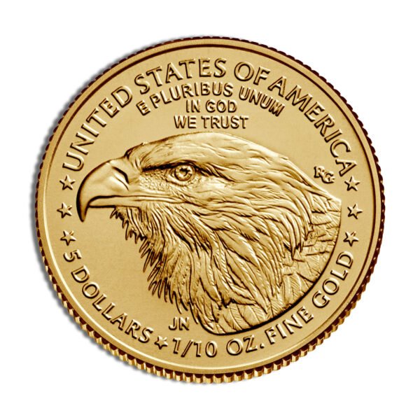 1/10 oz American Gold Eagle Coin - Random Year - Brilliant Uncirculated - .9167 Fine Gold - Image 2
