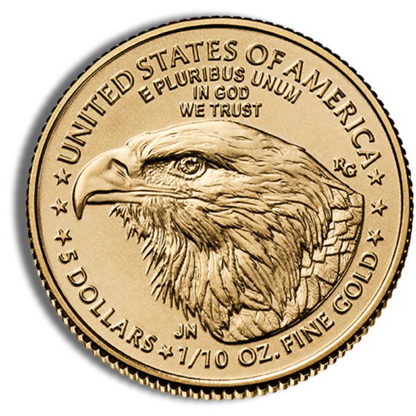 2025 1/10 oz American Gold Eagle Coin - Brilliant Uncirculated - .9167 Fine Gold - Image 2