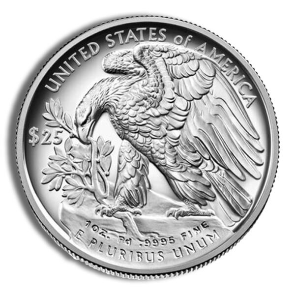 1 oz American Palladium Eagle Coin - Random Year - Brilliant Uncirculated - .9995 Fine Palladium - Image 2