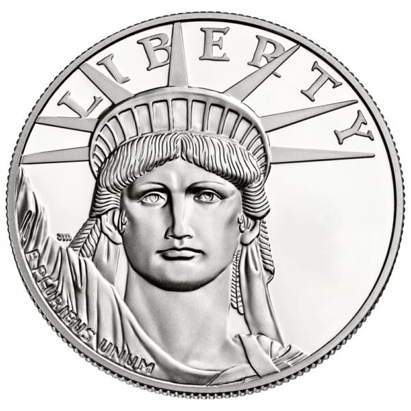 Close-up of a U.S. Platinum Liberty coin used in Ponte Vedra precious metal investments