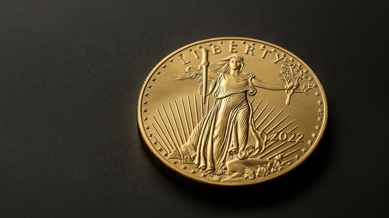 Valcambi gold bars and American Gold Eagle coin beneath blog headline about selling gold in Florida