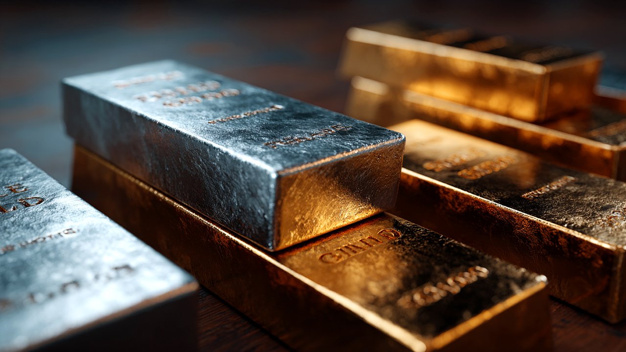 Valcambi gold bars and American Gold Eagle coin beneath blog headline about selling gold in Florida