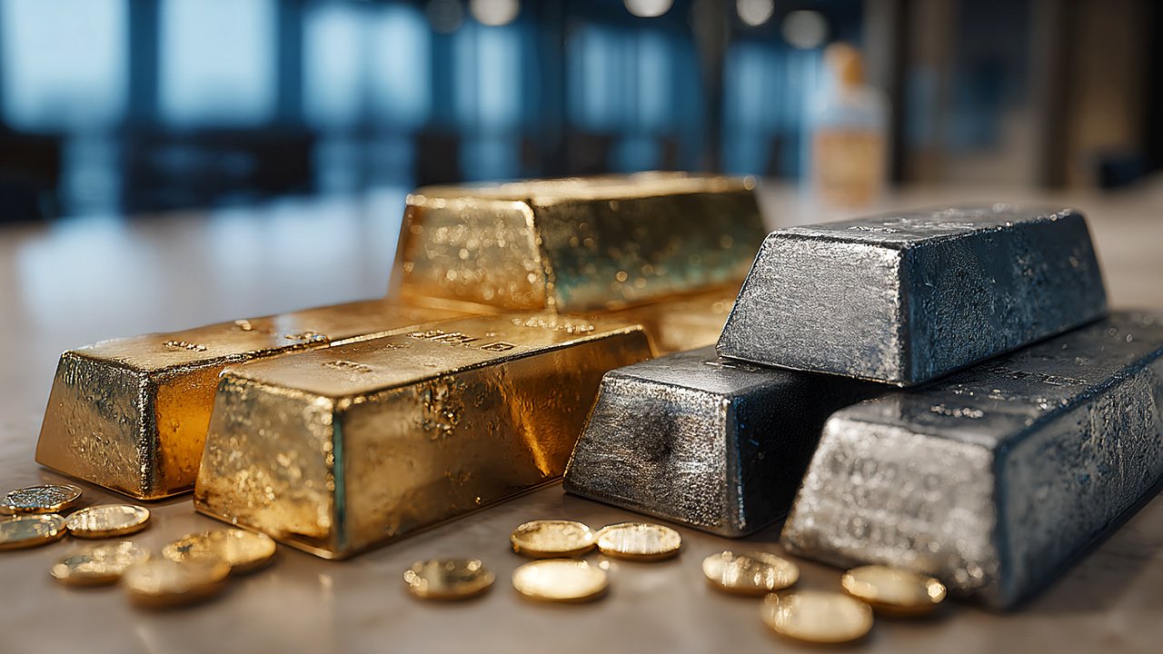 Valcambi gold bars and American Gold Eagle coin beneath blog headline about selling gold in Florida